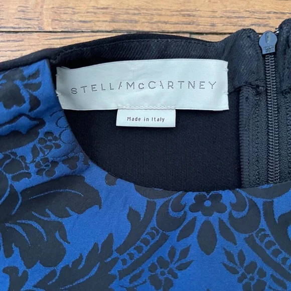 EUC Stella McCartney Blue Floral Patterned Wool Dress Sz 40 Made in Italy - Picture 3 of 9